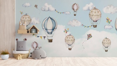 Wallpaper for Nursery Room - Balloon Bonanza