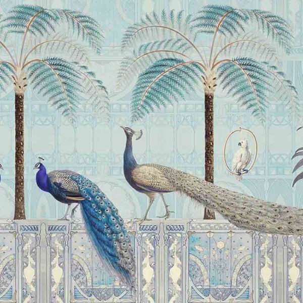 Chinoiserie birds palace sapphire andreahaase square