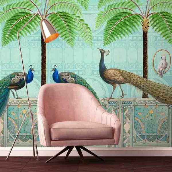 Chinoiserie birds palace tropical andreahaase roomset