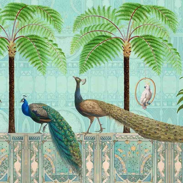 Chinoiserie birds palace tropical andreahaase square