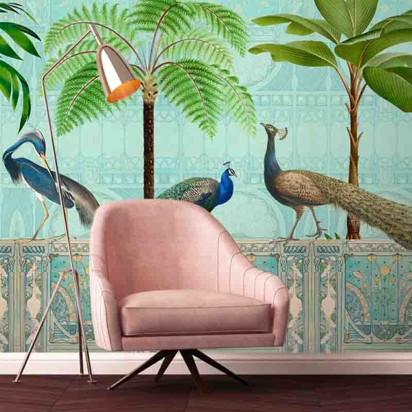 Chinoiserie palace of birds tropical andreahaase roomset
