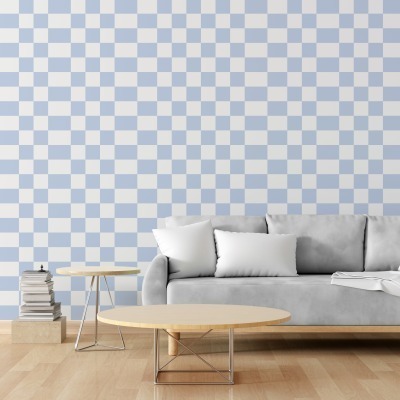 Asymmetrical Check Blue - LayerPlay Wallpaper