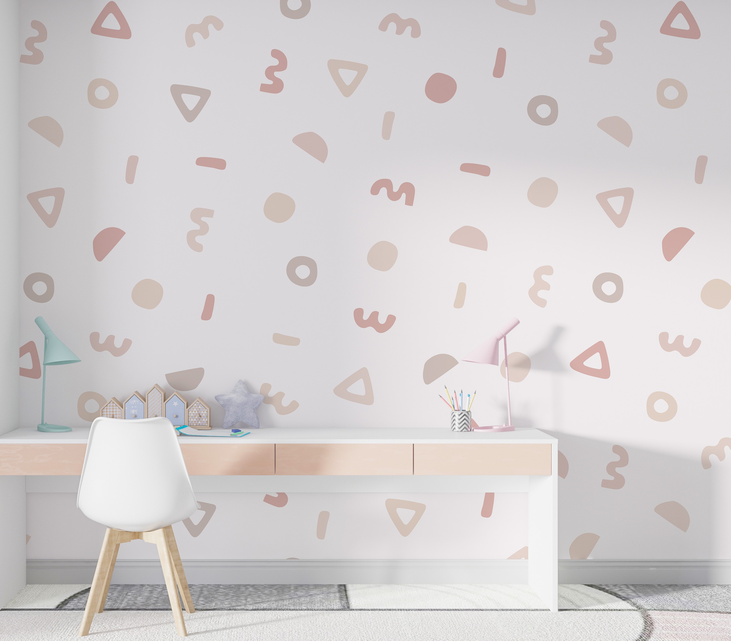 Playful Scribbles Pastel Pink - LayerPlay Wallpaper